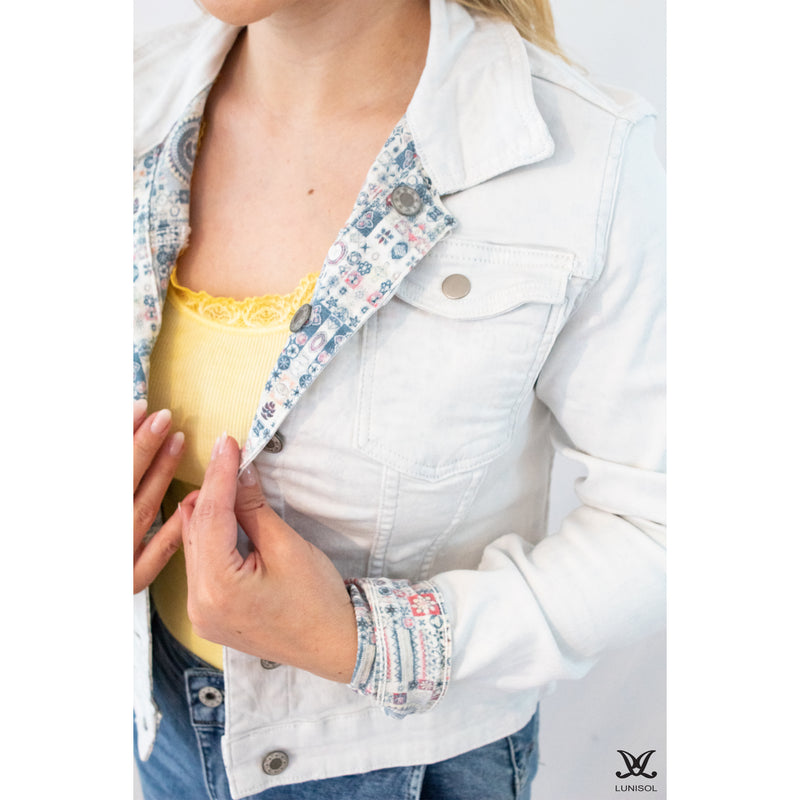 Reversible Floral-Print Jean Jacket