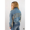 Sparkle Fringe Cropped Jean Jacket