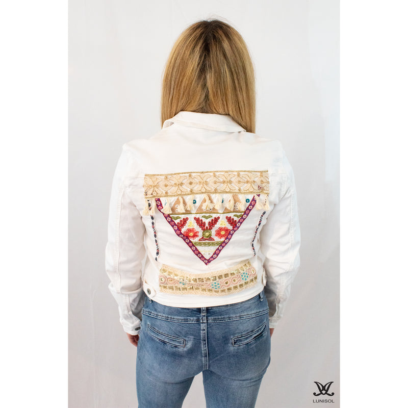 White Bohemian Tassel Jean Jacket