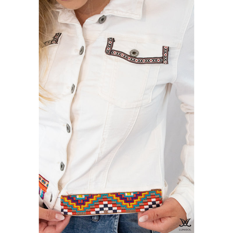White Bohemian Tassel Jean Jacket