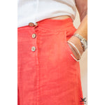 Orange 3 Button Linen Pants