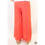 Orange 3 Button Linen Pants