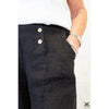 Black 2 Button Linen Pants