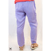 Purple Tapered Leg Linen Pants