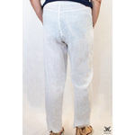 White Leopard Print Linen Pants