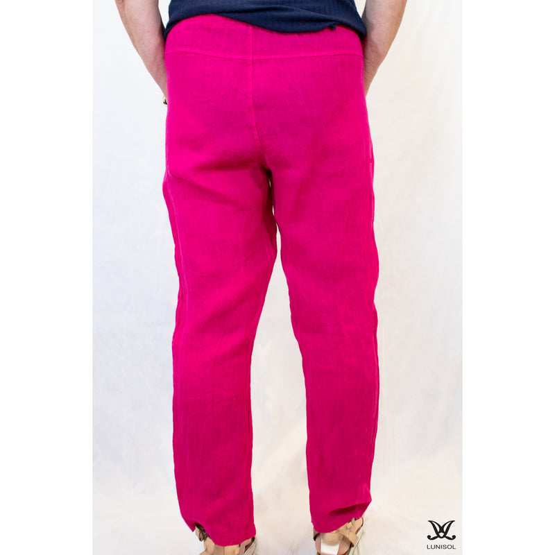 Pink Leopard Print Linen Pants