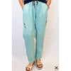 Sky Blue Leopard Print Linen Pants