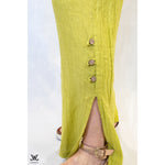 Lime 3-Button Linen Pants