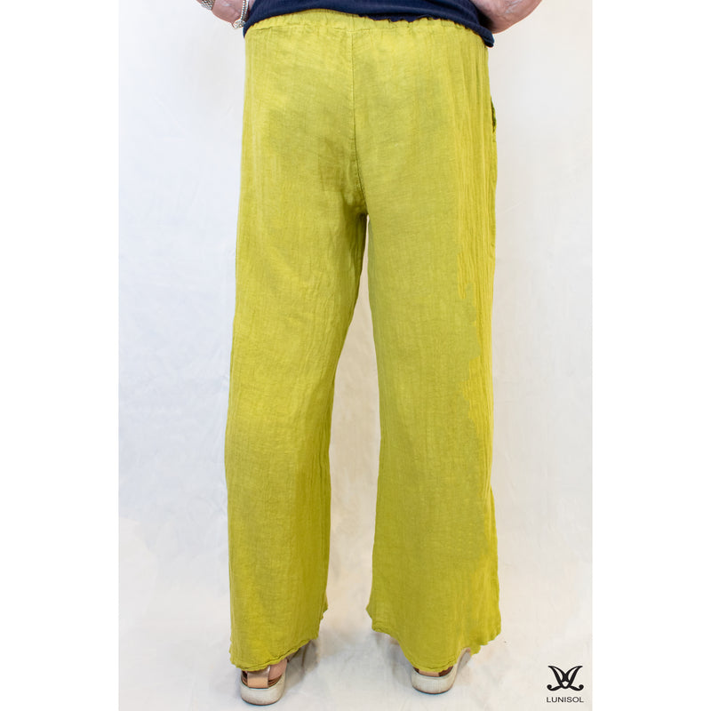 Lime 3-Button Linen Pants