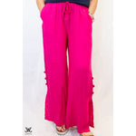 Pink 3 Button Linen Pants