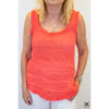 Coral Sleeveless Linen Top