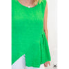 Emerald Linen Asymmetrical Sleeveless Top