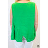 Emerald Linen Asymmetrical Sleeveless Top