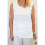 White Sleeveless Linen Top