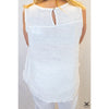 White Sleeveless Linen Top