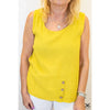 Yellow Linen 3 Button Sleeveless Top