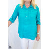 Turquoise Pocket Linen Top