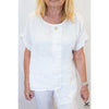 White Daisy Linen Top