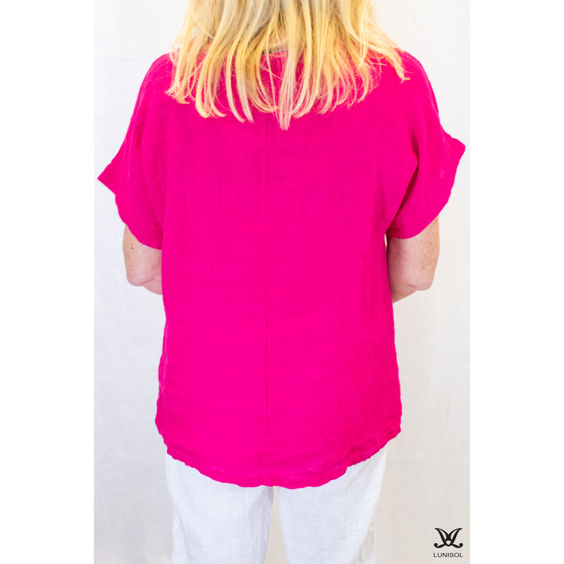 Pink Linen Top