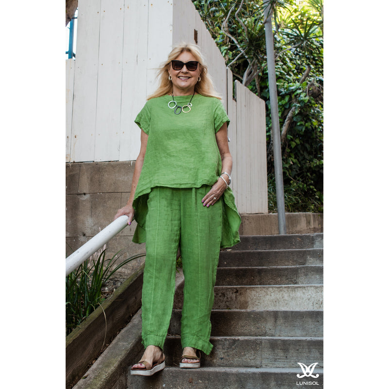 Lime Linen Pants