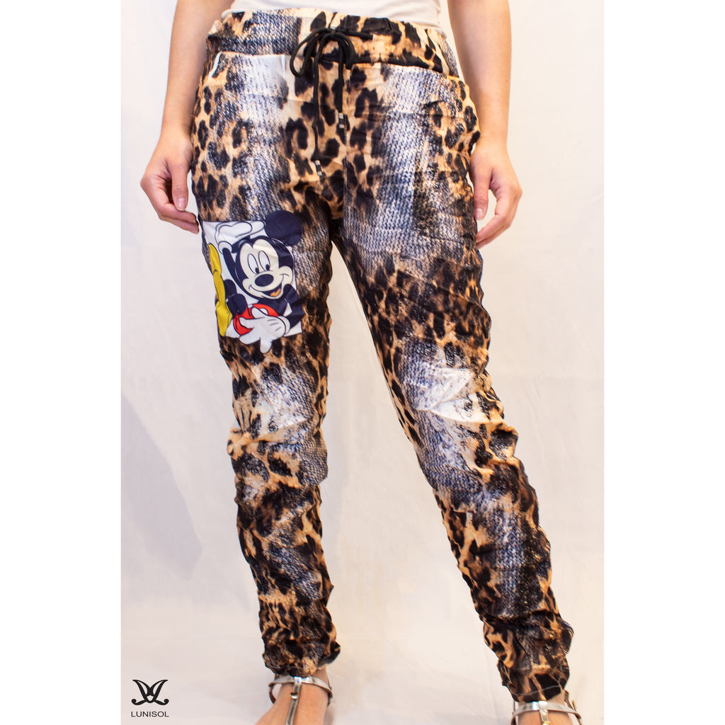 Mickey Cheetah Print Joggers