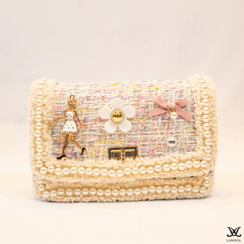 Emma Mini Cream Tweed Bag