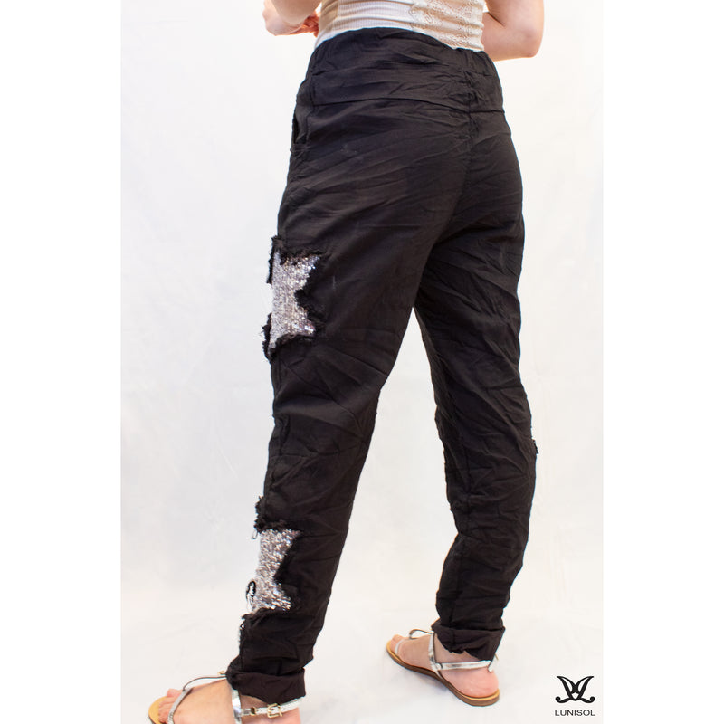 Black Superstar Sparkle Adjustable Italian Pants