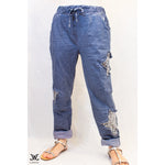 Dark Blue Adjustable Italian Pants