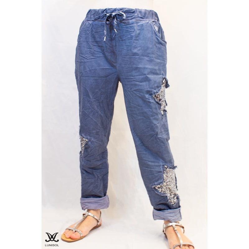 Dark Blue Adjustable Italian Pants