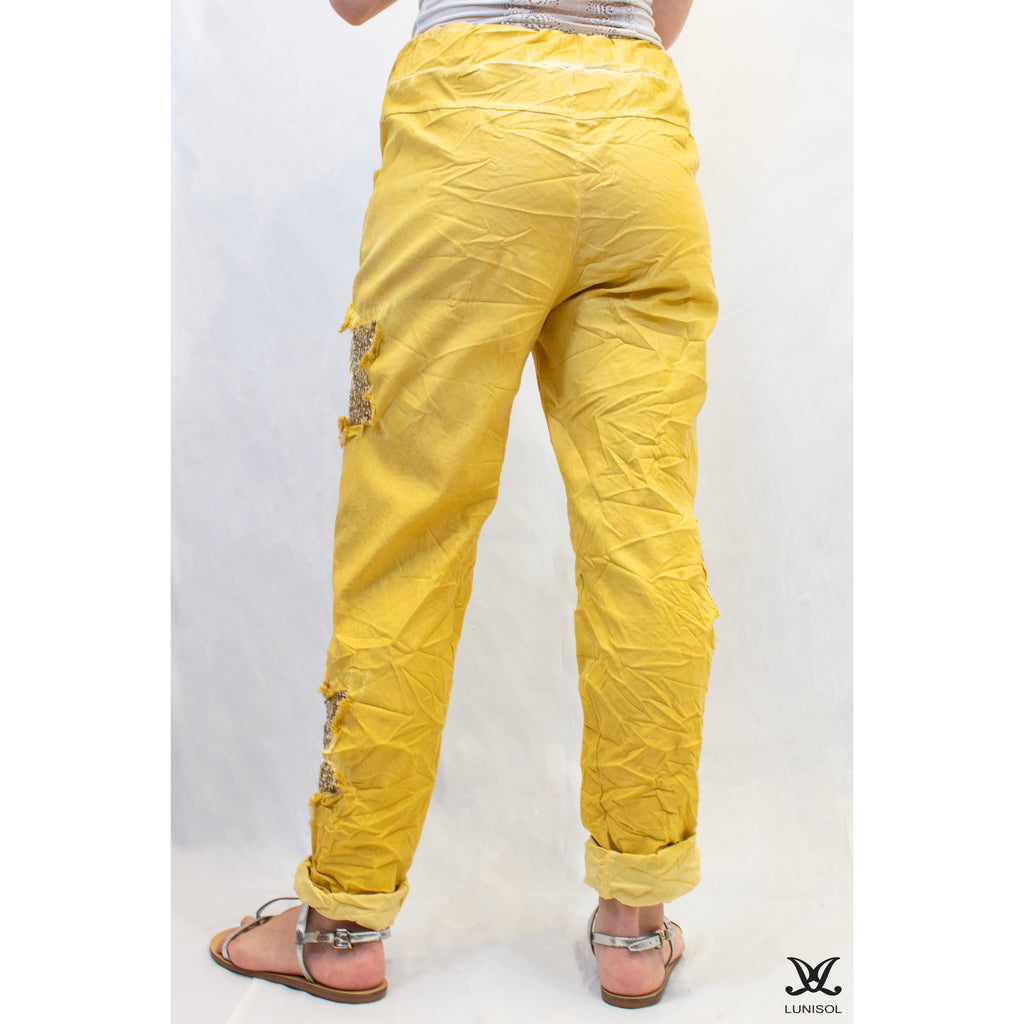 Yellow Superstar Sparkle Adjustable Italian Pants